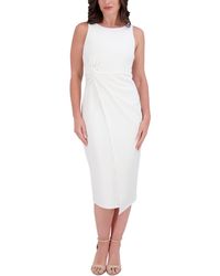 Siena Jewelry - Ruched Side-twist Sleeveless Midi Dress - Lyst