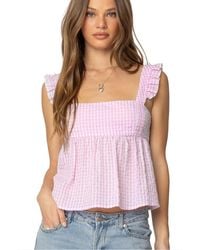 Edikted - Jenson Backless Gingham Top - Lyst