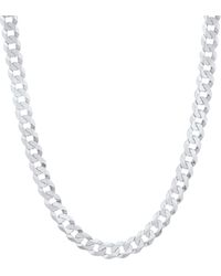 Macy's - Polished Solid Flat Curb Link 22" Chain Necklace - Lyst