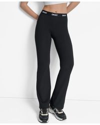 DKNY - Logo Elastic High-waist Flare Pants - Lyst