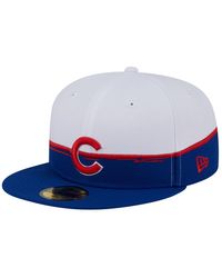 KTZ - Royal/white Chicago Cubs Paint Stroke 59fiftyâ Fitted Hat - Lyst