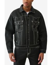 TRUE RELIGION - Oversize Super-t Coated Button-up Jacket - Lyst