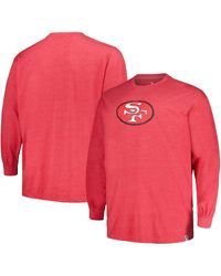 Profile - Heather Distressed San Francisco 49ers Big And Tall Throwback Long Sleeve T-shirt - Lyst