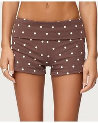 Edikted - Chelsie Polka Dot Foldover Shorts - Lyst