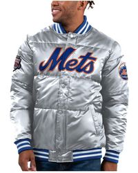 Starter - New York Mets Bronx Satin Full-snap Varsity Bomber Jacket - Lyst