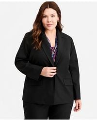Kasper - Plus Size Washable Bi-stretch One-button Blazer - Lyst