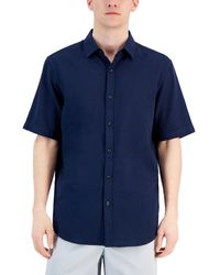 Alfani - Short-sleeve Solid Textured Shirt - Lyst