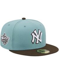 KTZ - Light Blue And Brown New York Yankees 1999 World Series Beach Kiss 59fifty Fitted Hat - Lyst