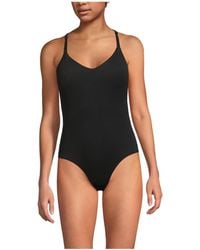Lands' End - Petite Tugless Quickdry V-neck Multi-way High Leg One Piece Swimsuit - Lyst
