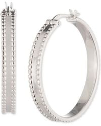 Ralph Lauren - Sterling Silver Medium Hoop Earrings - Lyst