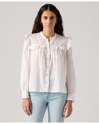 Levi's - Gianna Long Sleeve Ruffle Trim Blouse - Lyst