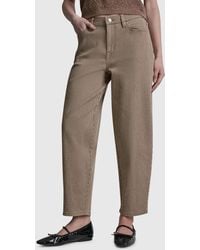 DKNY - Mid-rise Striped Baby Barrel-leg Jeans - Lyst
