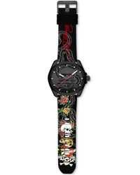 Ed Hardy - Printed Silicone Strap Watch 46mm - Lyst