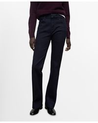Mango - Mid Rise Rinse Wash Flare Jeans - Lyst