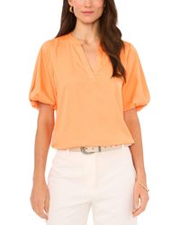 Vince Camuto - V-neck Short Puff Sleeve Blouse - Lyst