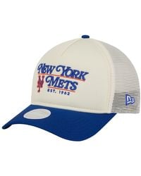 KTZ - Light Beige/royal New York Mets Retro 9forty M-crown A-frame Trucker Adjustable Hat - Lyst