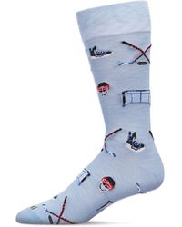 Memoi - Hockey Loving Rayon From Bamboo Blend Novelty Crew Socks - Lyst