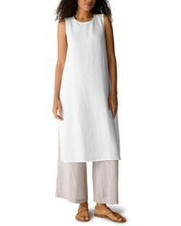 Eileen Fisher - Round Neck Tunic Top - Lyst