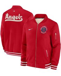Nike - Los Angeles Angels Authentic Collection City Connect Full-zip Bomber Jacket - Lyst
