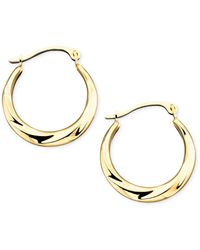 Macy's - 10k Gold Small Polished Swirl Hoop Earrings - Lyst
