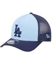 KTZ - Light Blue/navy Los Angeles Dodgers 2-tone Color Pack 9forty Adjustable Trucker Hat - Lyst