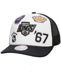 Mitchell & Ness - White/black Los Angeles Kings Gridlock Trucker Adjustable Hat - Lyst