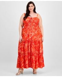 Taylor - Plus Size Tiered Floral-print Maxi Dress - Lyst