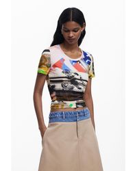 Desigual - Collage Print T-Shirt - Lyst