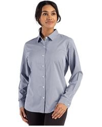 Cutter & Buck - Skyline Epic Confidence Recycled Gingham Long Sleeve Dress Shirt - Lyst