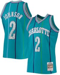 Mitchell & Ness - Larry Johnson Charlotte Hornets 1992-93 Hardwood Classics 75th Anniversary Diamond Swingman Jersey - Lyst