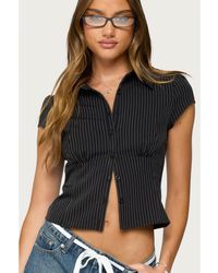 Edikted - Juney Pinstripe Tailored Button Up Shirt - Lyst
