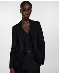 Mango - 100% Linen Suit Blazer - Lyst