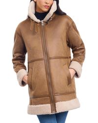 Lucky Brand - Faux-shearling Zip-front Coat - Lyst