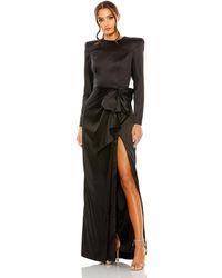 Mac Duggal - Ieena Long Sleeve Structured Bow Draped Gown - Lyst
