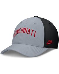Nike - Gray/black Cincinnati Reds Rise Swoosh Performance Flex Hat - Lyst