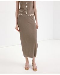 Mango - Buttons And Side Slit Skirt - Lyst