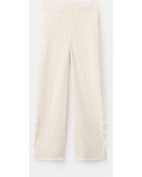 Mango - Openwork Knitted Pants - Lyst