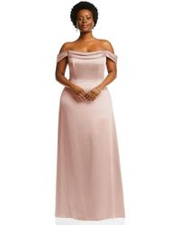 Dessy Collection - Plus Size Draped Pleat Off-the-shoulder Maxi Dress - Lyst