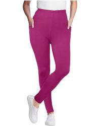 Woman Within - Within Tall Stretch-cotton Knit Pull-on Pocket leggings - Lyst