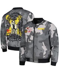 The Wild Collective - And Distressed Kansas City Chiefs Camo Full-zip Bomber Jacket - Lyst