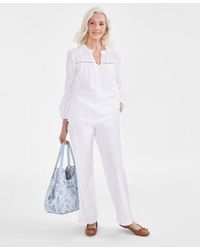 Style & Co. - Style Co Eyelet Top High Rise Wide Leg Jeans Created For Macys - Lyst