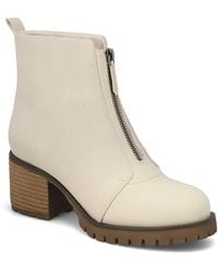 MIA - Fabiola Front Zip Stacked Heel Ankle Booties - Lyst