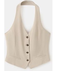Mango - Buttons Halter-neck Vest - Lyst