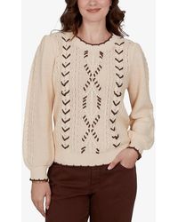 Ruby Rd. - Petite Cable-knit Scalloped-trim Pullover - Lyst