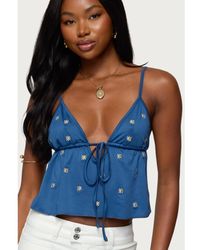 Edikted - Soleil Embroidered Open Back Top - Lyst