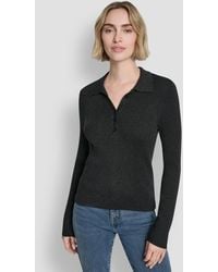 DKNY - Ribbed Long-sleeve Sweater - Lyst