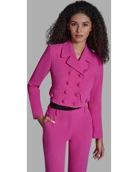 BCBGMAXAZRIA - Cropped Double Breasted Collared Jacket - Lyst