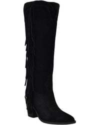 Guess - Sashle Western Fringe Knee High Heeled Boots - Lyst