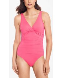 Ralph Lauren - Beach Club Solid Twist Underwire Tummy-control One-piece Swimsuit - Lyst