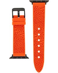 Steve Madden - Orange Swirl Logo Silicone Strap Compatible With 38, 40, 41mm Apple Watch - Lyst